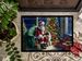 Keeshond And Santa Claus Doormat Front Door Mat Indoor Outdoor Rugs For Entryway, Non Slip Washable Low Pile, 24H X 36W_maomaolike.com