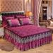 Korean Version Quilted Skirt Solid Color European Style Lace Thickened Bed Cover Crystal Velvet Mattress Non-Slip Bedspread_maomaolike.com