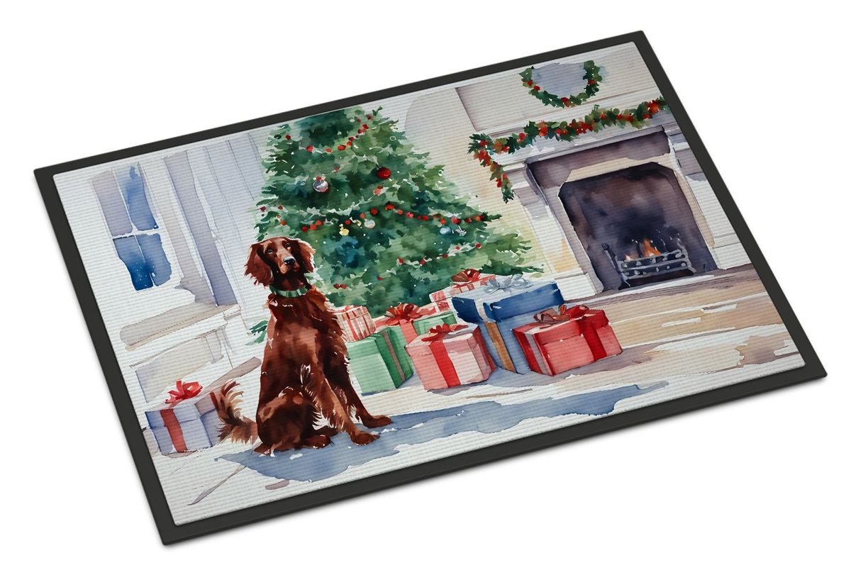Irish Setter Cozy Christmas Doormat Front Door Mat Indoor Outdoor Rugs For Entryway, Non Slip Washable Low Pile, 24H X 36W_maomaolike.com