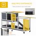 Wooden Rabbit Hutch Bunny Hutch Elevated Pet House Cage Small Animal Habitat With No Leak Tray Lockable Door Openable Top For Rabbits, Chickens, Ducks, Indoor 57.75" X 18" X 32.5" Gray_maomaolike.com