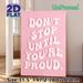 Motivational Quote Painting Poster, Pastel Pink Retro Typographic Poster, "Don't Stop Until You're Proud" Uplifting Wall Decor For Home Office_maomaolike.com