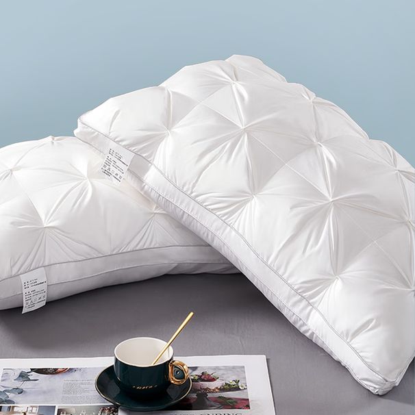 White Down Pillow Cotton Home Hotel One Pair Neck Pillow White Goose Down Pillow Core Wholesale_maomaolike.com