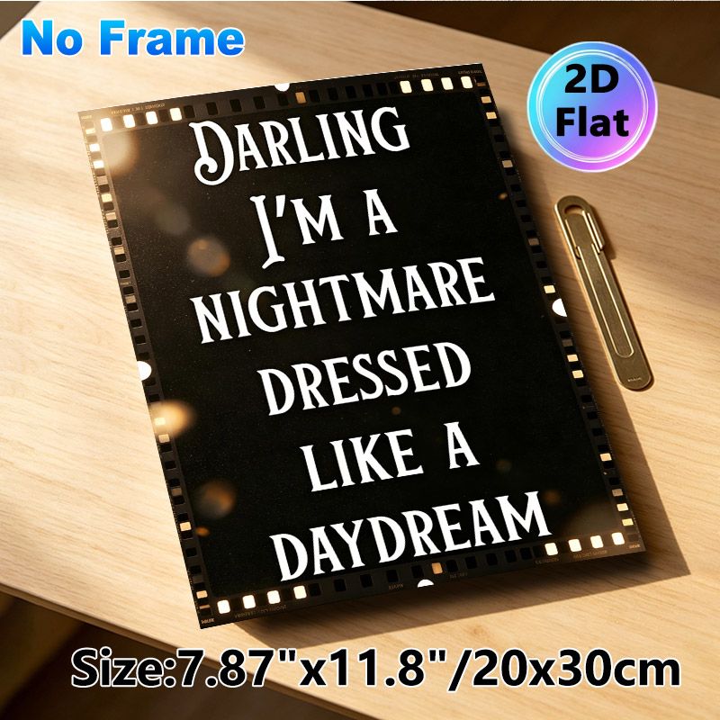 Sassy Quote Painting Poster, Vintage Film Strip Bordered Retro Typography With Warm Bokeh Poster, Bold Witty Statement Ideal For Bedroom, Living Room_maomaolike.com