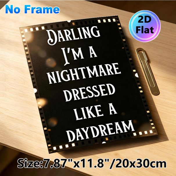 Sassy Quote Painting Poster, Vintage Film Strip Bordered Retro Typography With Warm Bokeh Poster, Bold Witty Statement Ideal For Bedroom, Living Room_maomaolike.com
