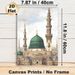 Islamic Mosque Painting Poster, Vintage-toned Detailed Mosque With Green Domes & Intricate Minarets Poster, Cultural Religious Artwork Ideal For Home_maomaolike.com