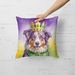 Australian Shepherd King Of Mardi Gras Throw Pillow Machine Washable, Indoor Outdoor Decorative Pillow For Couch, Bed Or Patio, 18Hx18W_maomaolike.com