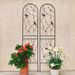 2 Pack Metal Garden Trellis 86.7" X 19.7" Rustproof Trellis For Climbing Plants Outdoor Flower Support Dragonfly Deco Black_maomaolike.com