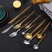 Stainless Steel Cutlery Set - Wood-Look Handle Knife Fork Spoon (Portuguese Western Dining Utensils Elegant Gift Box)_maomaolike.com