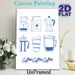 Coffee Themed Painting Poster, Hand-drawn Blue-toned Coffee Utensils Poster, Warm Coffee-inspired Decor Ideal For Kitchen, Café And Dining Space_maomaolike.com