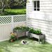 2 Tier Raised Garden Bed, Wooden Elevated Planter Box With Legs, Outdoor Plant Bed For Flowers Vegetables Herbs Gray_maomaolike.com