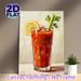 Bloody Mary Cocktail Painting Poster, Vibrant Impasto Oil Style Poster, Rich Red Cocktail With Lemon & Celery Garnish, Brings Artistic Flair To Home_maomaolike.com