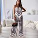 Women's clothing new fashion printed suspenders chest wrap + positioning flower pants suit_maomaolike.com