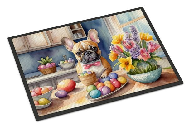 Decorating Easter French Bulldog Doormat Front Door Mat Indoor Outdoor Rugs For Entryway, Non Slip Washable Low Pile, 24H X 36W_maomaolike.com