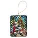 Keeshond And Santa Claus Porcelain Ornament Christmas Tree Hanging Decorations For Home Christmas Holiday, Rectangle, Gift, Multicolor_maomaolike.com