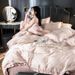 Summer Ice Four-Piece Light Luxury Silky Smooth Naked Sleep Washed Real Silk Embroidered Bedding Dormitory Bed Sheet Duvet Cover T_maomaolike.com