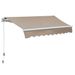 Outsunny 8' X 7' Patio Retractable Awning, Manual Exterior Sun Shade Deck Window Cover, Brown_maomaolike.com