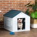 PawHut Plastic Dog House, Water Resistant Puppy Shelter Indoor Outdoor With Door, Easy To Assemble, For Medium And Small Dogs, Blue_maomaolike.com
