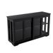 Kitchen Storage Cabinet With Glass Door - Black_maomaolike.com