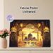 Islamic Mosque & Desert Camel Caravan Painting Poster, Warm-hued Traditional Oriental Scenery Poster, Serene Cultural Decor Ideal For Living Room_maomaolike.com
