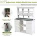 Garden Potting Bench Table, Rustic And Sleek Design With Multiple Drawers And Shelves For Storage_maomaolike.com