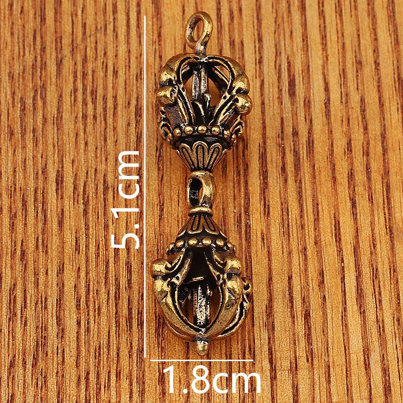 Brass Six-Word Mantra Vajra Large Small Collectible Plaything Ornament Tibetan Ritual Tool Copperware Wholesale_maomaolike.com