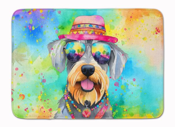 Schnauzer Hippie Dawg Memory Foam Kitchen Mat Machine Washable Anti-Fatigue Mat Cushion Comfort Bath Mat Or Kitchen Rug_maomaolike.com