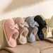 Fashion Women's Bow Fall/Winter Indoor Bedroom Floor Lightweight And Comfortable&Soft Warm Slippers For Home_maomaolike.com