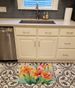 Lilies In Watercolor Memory Foam Kitchen Mat Machine Washable Anti-Fatigue Mat Cushion Comfort Bath Mat Or Kitchen Rug_maomaolike.com