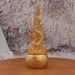 Gold-Plated Fire Dragon Cloud Treasure Bowl Rotatable Ornament Office Living Room Stress Relief Spinning Metal Craft_maomaolike.com