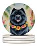 Chow Chow Luau Large Sandstone Coasters Pack Of 4 Absorbent Round Coasters Decor Gifts For Men Or Women, 4 In, Multicolor_maomaolike.com