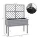 Elevated Wood Planter With Trellis For Climbing Plants, Raised Garden Bed With Legs And Drainage Holes, Gray_maomaolike.com