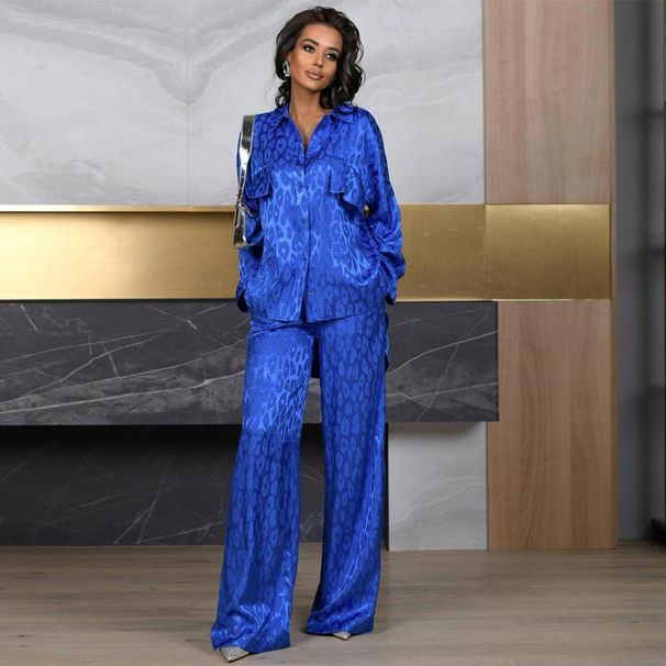 Women's clothing two-piece suits high-end long-sleeved loose leopard print spring fashion casual women's suits for women_maomaolike.com