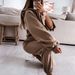 Women's Clothing popular autumn and winter women's sports and leisure hooded sweatshirt set two piece set_maomaolike.com