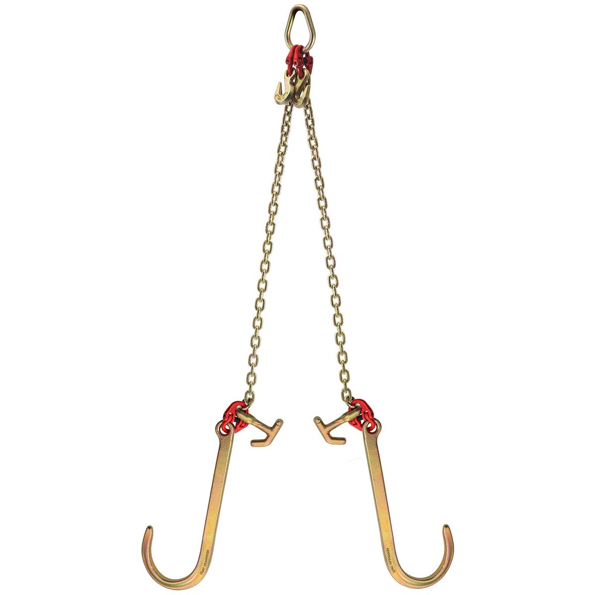 V Bridle Chain, 5 16 In X 2 Ft Tow Chain Bridle, Grade 80 V-Bridle Transport Chain, 9260 Lbs Break Strength With TJ Hooks & Grab Hooks, Heavy Duty Pear Link Connector And Chain Shorteners_maomaolike.com