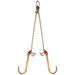 V Bridle Chain, 5 16 In X 2 Ft Tow Chain Bridle, Grade 80 V-Bridle Transport Chain, 9260 Lbs Break Strength With TJ Hooks & Grab Hooks, Heavy Duty Pear Link Connector And Chain Shorteners_maomaolike.com