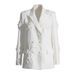 Women's Clothing new Korean style suit collar long sleeved jacket + temperament commuting flared pants heavy duty three dimensional flower suit_maomaolike.com