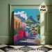 Cape Town Hillside Town Painting Poster, Vibrant Colorful Stylized Townscape Poster, Eye-catching Scenic Artwork Ideal For Living Room, Bedroom And_maomaolike.com
