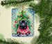 Pug Christmas Porcelain Ornament Christmas Tree Hanging Decorations For Home Christmas Holiday, Rectangle, Gift, Multicolor_maomaolike.com