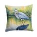 Blue Heron Stalking Prey Throw Pillow Machine Washable, Indoor Outdoor Decorative Pillow For Couch, Bed Or Patio, 18Hx18W_maomaolike.com
