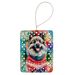 Keeshond Christmas Porcelain Ornament Christmas Tree Hanging Decorations For Home Christmas Holiday, Rectangle, Gift, Multicolor_maomaolike.com