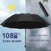 Extra Large 12 Ribs Windproof Waterproof Folding Umbrella For Business Men's & Women's Travel, Both Rainy And Sunny Day For Students Umbrella_maomaolike.com