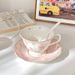 Cute Coffee Cup And Saucer Set, High-value Afternoon Tea Girl Pink Ceramic Mug, Hand-painted Ins Style_maomaolike.com