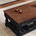 Retro Lift-Top Coffee Table With Storage For Living Room, Hidden Compartment & Lower Shelf, Espresso & Weathered Black Finish_maomaolike.com