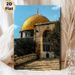 Dome Of The Rock Themed Painting Poster, Vintage-style Golden Dome With Intricate Mosaic Details Poster, Cultural Religious Art Decor For Living Room_maomaolike.com