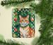 Suphalak Cat By The Christmas Tree Porcelain Ornament Christmas Tree Hanging Decorations For Home Christmas Holiday, Rectangle, Gift, Multicolor_maomaolike.com