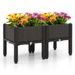 2 Set Space-Saving Design Elevated Plastic Raised Garden Bed Planter Kit For Flower Vegetable Grow_maomaolike.com