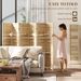 6 Panel 67" Tall Wood Privacy Screen Room Divider With 3 Shelves And Folding Storage For Bedroom, Natural Wood_maomaolike.com