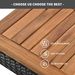 5-Piece Outdoor Acacia Wood Bar Height Table And Four Stools With Cushions, Garden PE Rattan Wicker Dining Table, Foldable Tabletop, High-Dining Bistro Set, All-Weather Patio Furniture, Brown_maomaolike.com