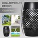 12.5" Steel Outdoor Side Table, Round Hollow Drum Patio End Table, Accent Table For Indoor And Outdoor, Black_maomaolike.com