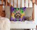 Wirehaired Pointing Griffon King Of Mardi Gras Throw Pillow Machine Washable, Indoor Outdoor Decorative Pillow For Couch, Bed Or Patio, 14Hx14W_maomaolike.com